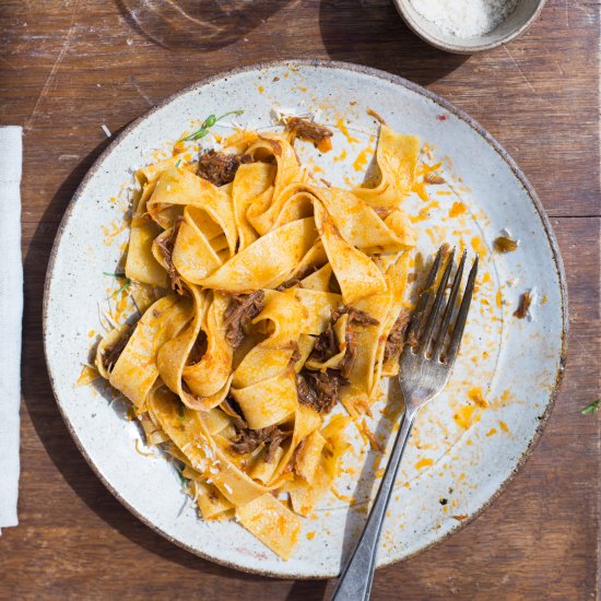 Beef shortrib ragu with pappardelle