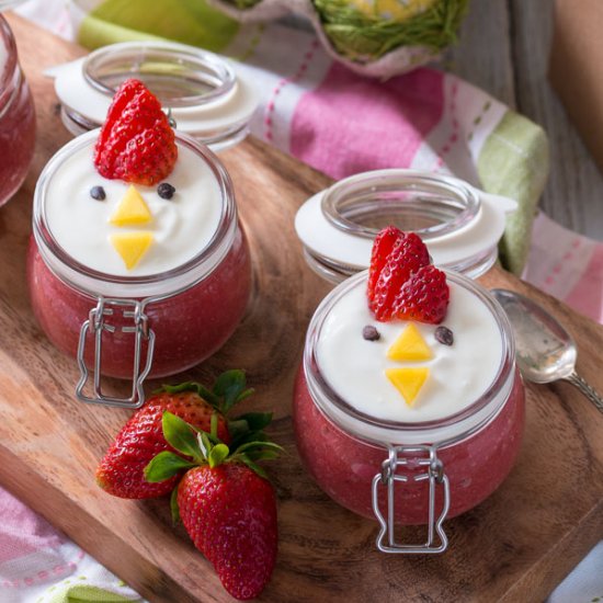 Strawberry Puree & Coconut Yoghurt