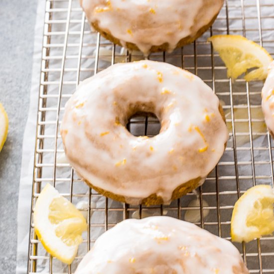 Lemon Glazed Baked Donuts