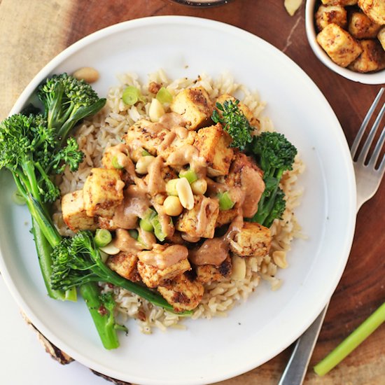 Crispy Tofu with Peanut Sauce