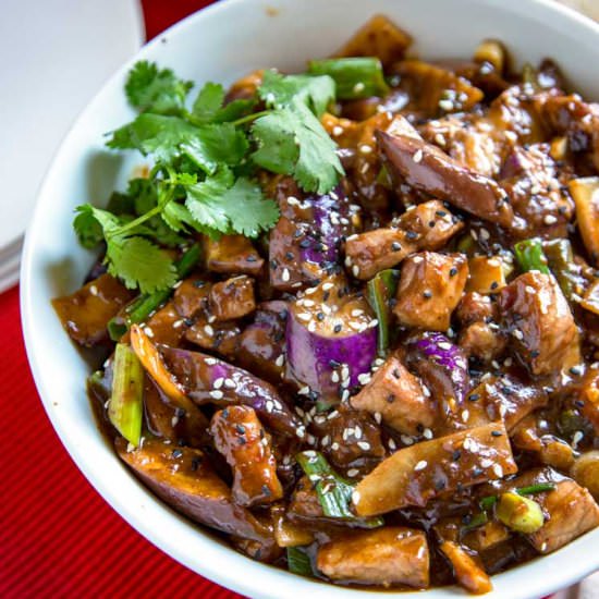 Szechuan Eggplant and Pork Stir Fry