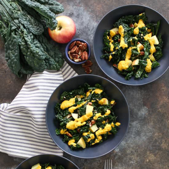 Kale Salad w/Carrot-Ginger Dressing