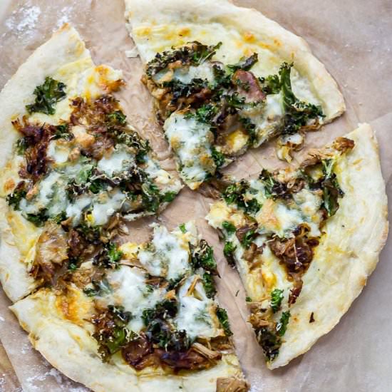 Leftover Pulled Pork Pizza wth Kale