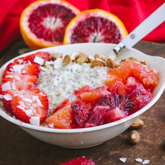 Blood Orange Vegan Overnight Oats