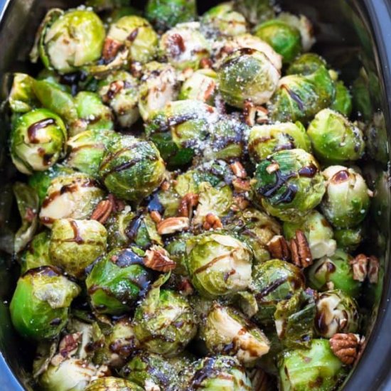 Slow Cooker Balsamic Brussels Sprouts