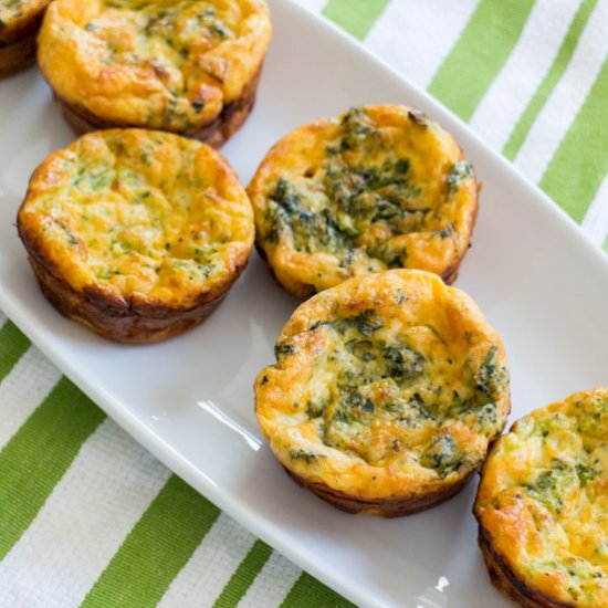 Mini Broccoli Ham Cheddar Quiches