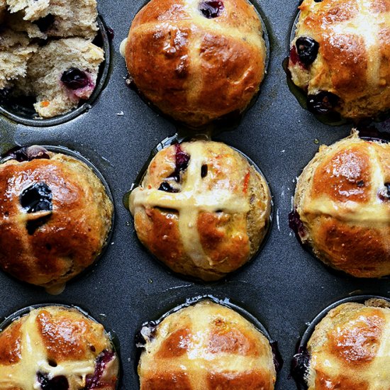 Blueberry & Orange Hot Cross Buns