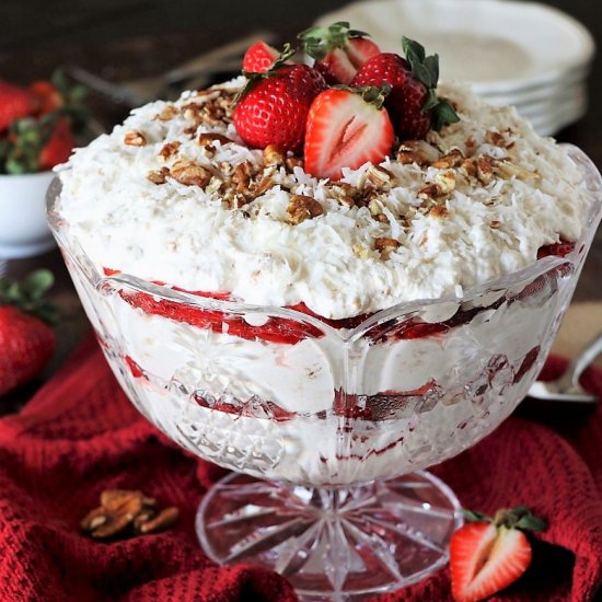 Strawberry-Coconut Punch Bowl Cake