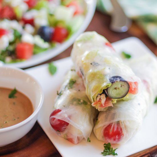 Blueberry Watermelon Salad Roll Up