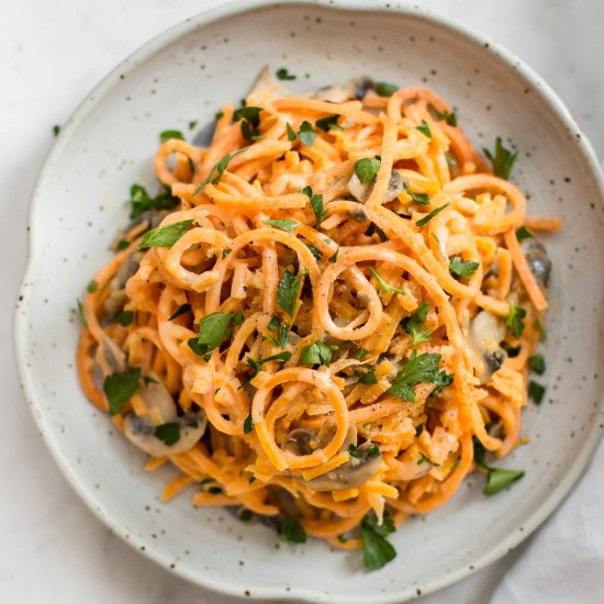 Mushroom Sweet Potato Noodles