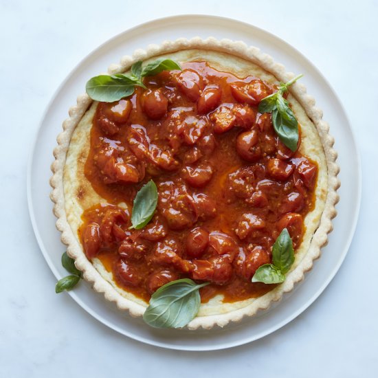 Tomato Confit Basil Tart