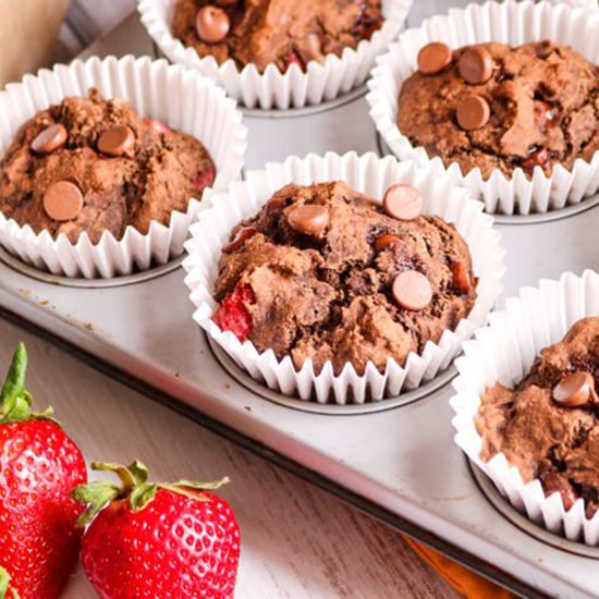 Vegan & GF Strawberry Muffins