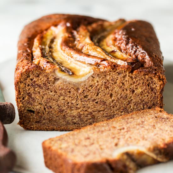 Eggless banana bread (GF, V)