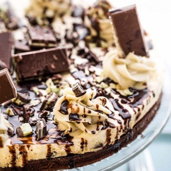 Mint Chocolate Brownie Cheesecake