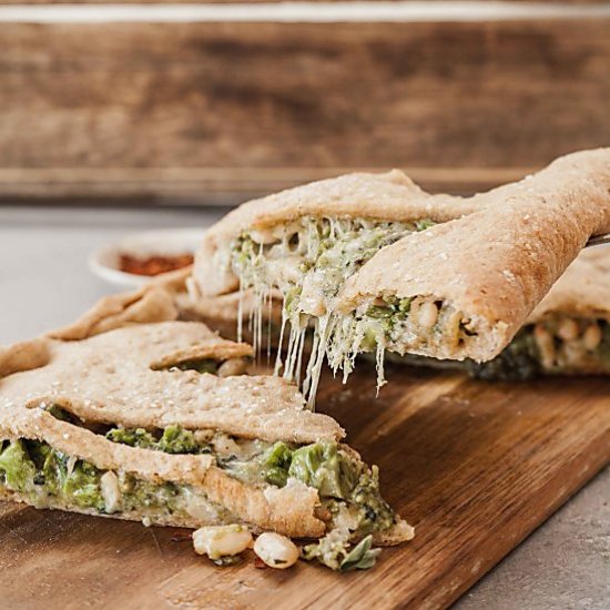 Broccoli, Bean, and Cheese Calzone