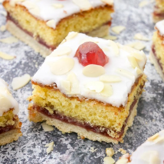 Cherry Bakewell Slices