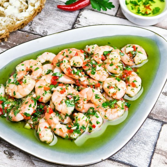 Spicy marinated prawns