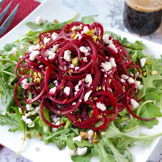 Maple Balsamic Beet Noodle Salad