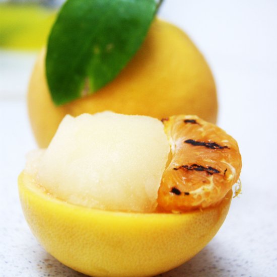 RED GRAPEFRUIT AND BASIL SORBET