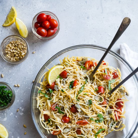 Lemon Artichoke Pasta Salad