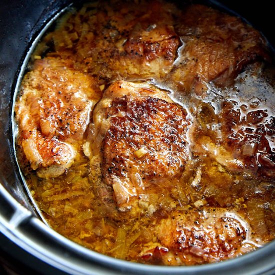 Rustic slow cooker chicken