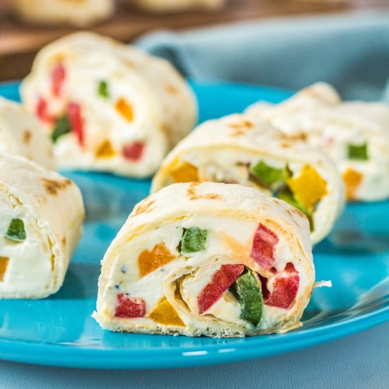 Rainbow Veggie Tortilla Pin Wheels