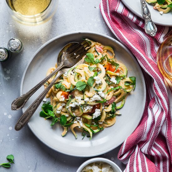 Greek Yogurt Red Pepper Zoodles