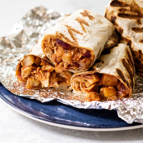 Tropical BBQ Chicken Wraps