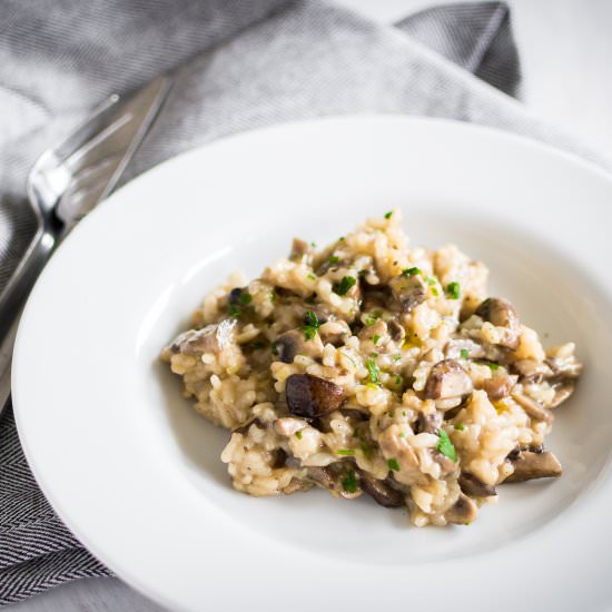 Mushroom risotto with truffle oil