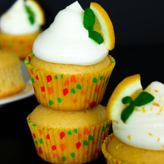 Lemon cupcakes with lemon frosting