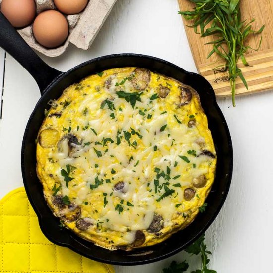 Cheese Asparagus Leek Frittata