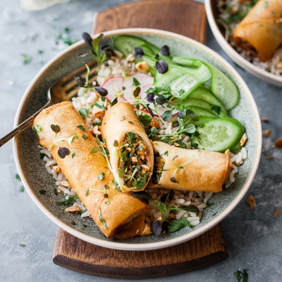 EASY VEGETABLE SPRING ROLLS BOWLS