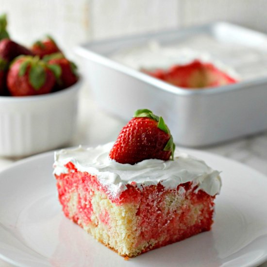 Homemade Strawberry Poke Cake