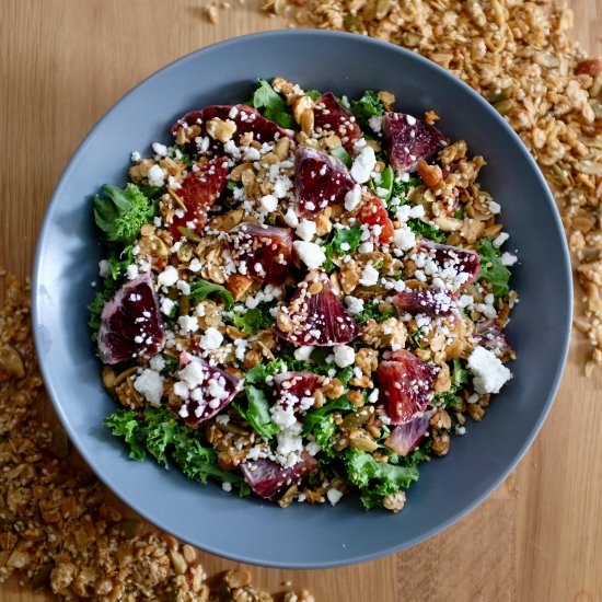 Tahini granola blood orange salad