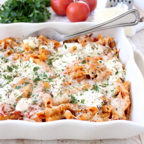 Three Cheese Baked Ziti