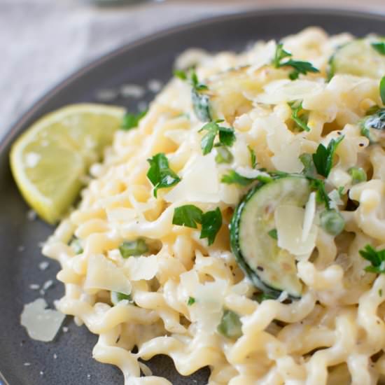 Spring Alfredo with Peas & Zucchini