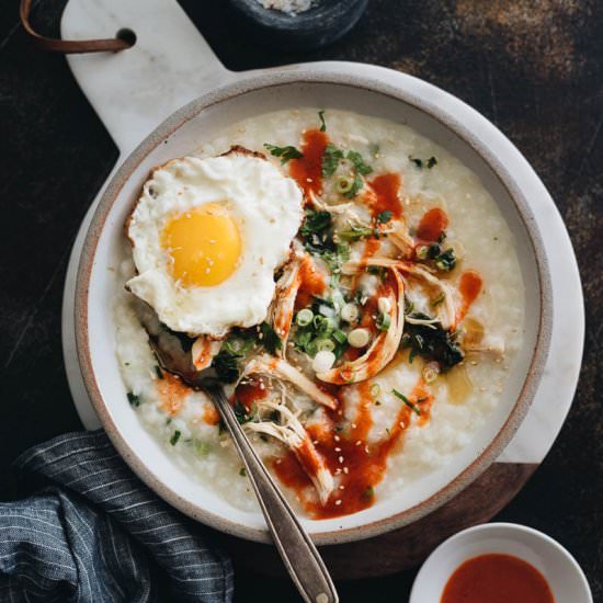 Instant Pot Congee (鸡肉菠菜粥)