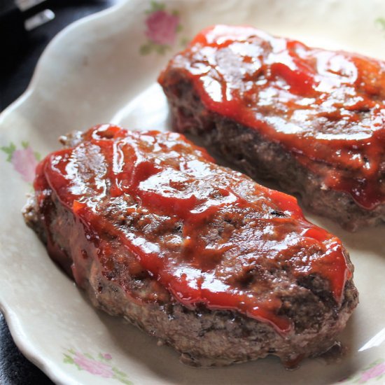 Glazed Meatloaf with Mushrooms