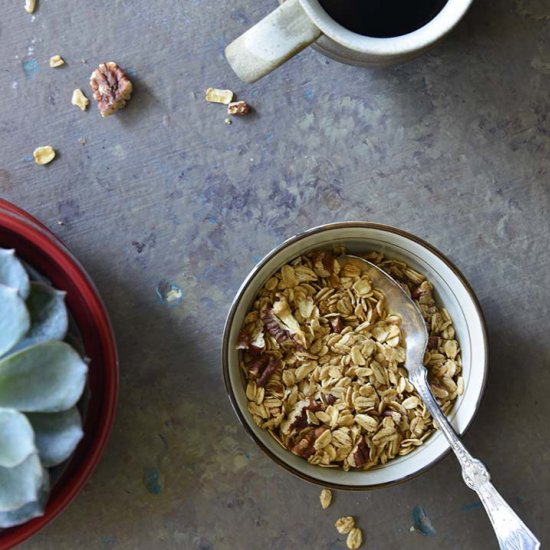 Spiced Maple Pecan Muesli Granola