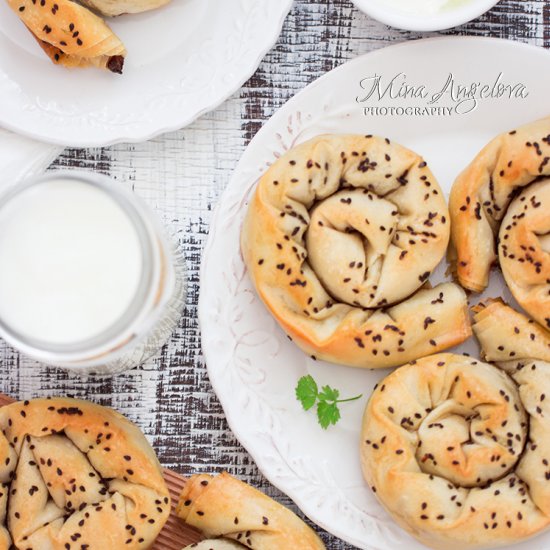 Vegetable Filo Snail Pies