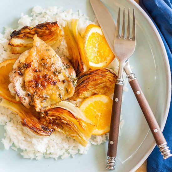 Roasted Chicken Thighs with Fennel