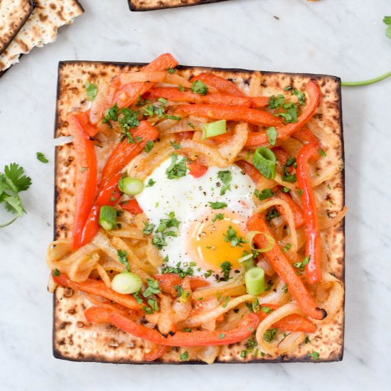 Red Pepper & Egg Matzo Galette