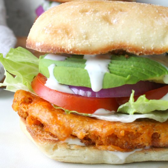 Vegan Buffalo Cauliflower Sandwich