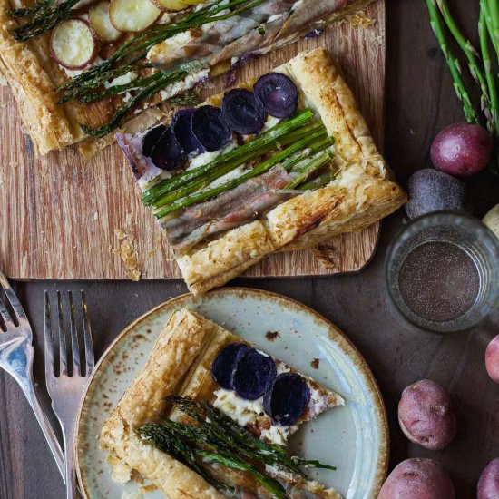 Asparagus Potato Puffy Pastry Tart