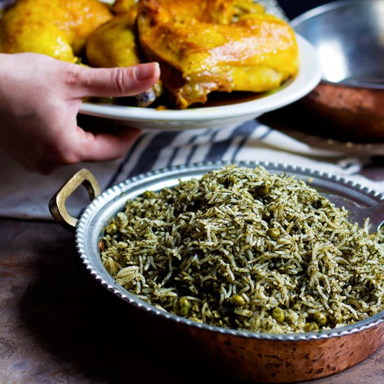 Dill Rice with Peas -Persian Style