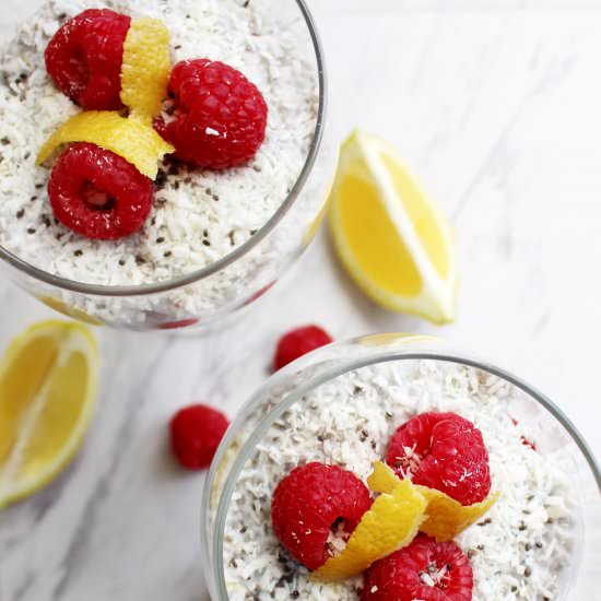 Lemon Raspberry Chia Seed Pudding