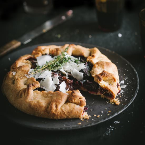 roast beet & onion galette