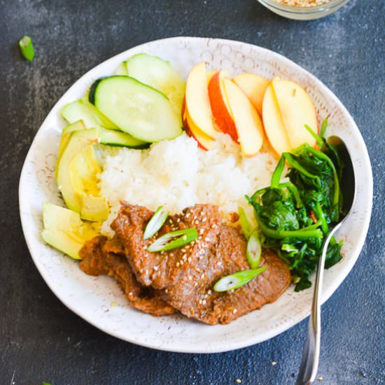 Instant Pot Korean Beef Rice Bowl