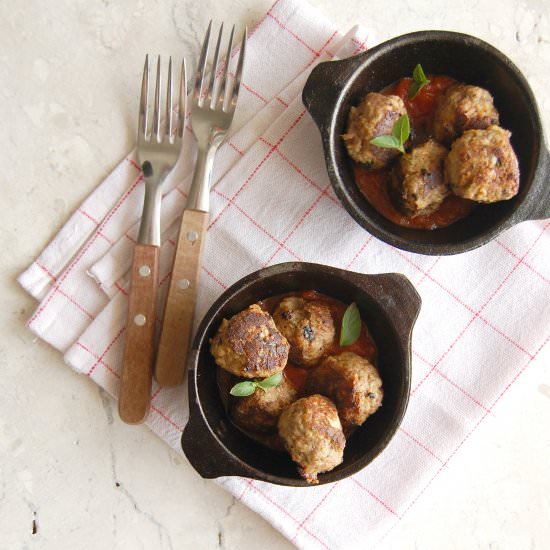 Beef and ricotta meatballs