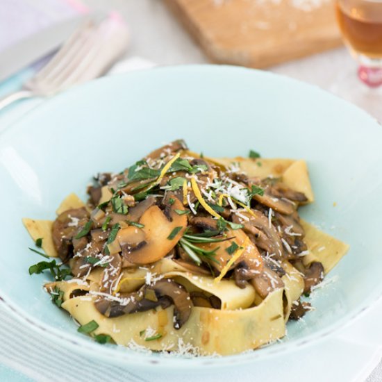 Pappardelle with Mushroom Sauce